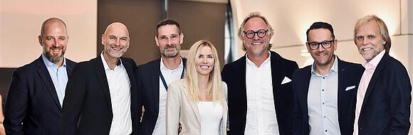 Das bewährte Managementteam der Ecclesia Credit GmbH: Matthias Bühler, Mark Sieber, Stefan Vogel, Lisa Gille, Markus Moritz, Sven Coels und Jörg Kowalewski (v. l.).